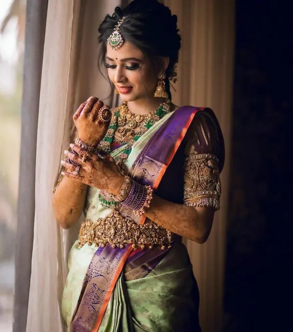 Light_Green_Embellished_Bollywood_Jacquard_Saree_(Light_Green)